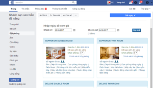 Quảng Cáo Trên Fanpage Của Khách Sạn.