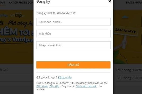 TẠO MỞ TÀI KHOẢN HOTELS