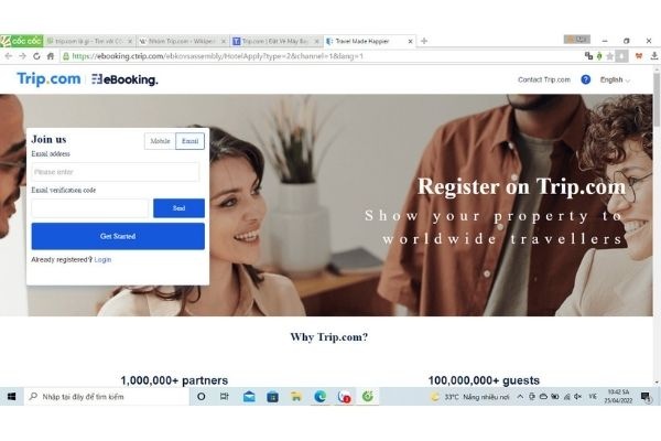 TẠO MỞ TÀI KHOẢN CTRIP