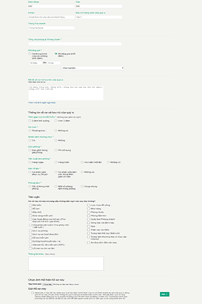 CUNG CẤP ĐẦY ĐỦ THÔNG TIN VỀ KHÁCH SẠN
