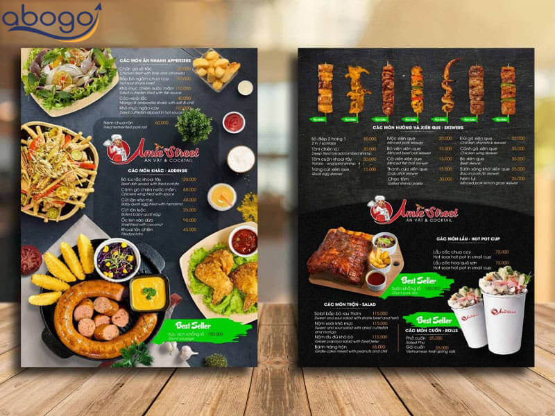 Thực đơn của nhà hàng Snack Bar