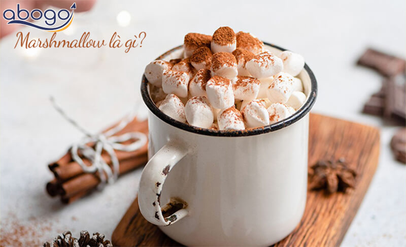 Marshmallow trong ly cacao nóng