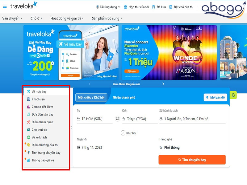 Các tính năng của Traveloka đặt phòng