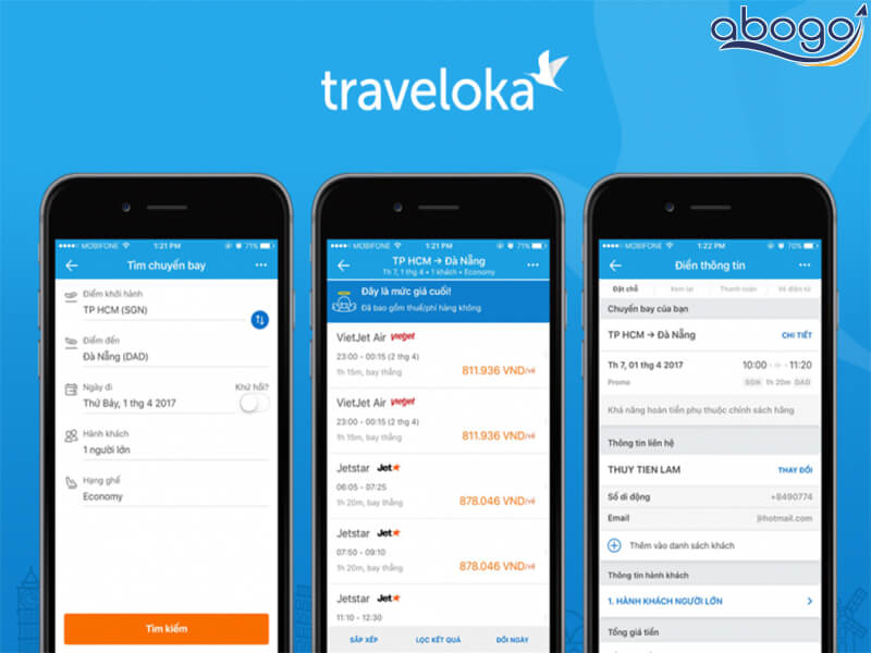 Đặt vé máy bay trên Traveloka
