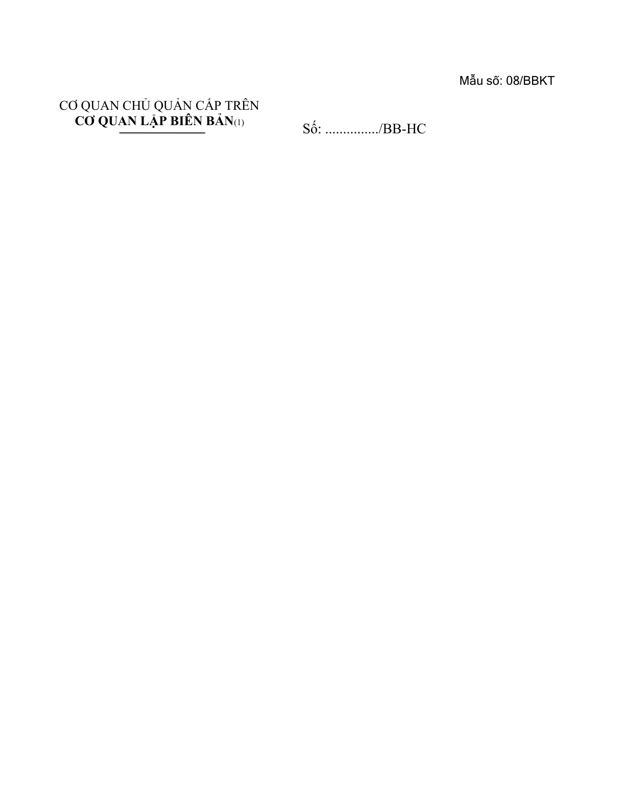 MẪU BIÊN BẢN KIỂM TRA SAU THÔNG QUAN