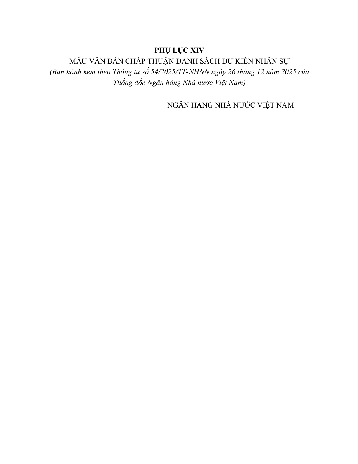 MẪU VĂN BẢN CHẤP THUẬN DANH SÁCH DỰ KIẾN NHÂN SỰ CỦA TỔ CHỨC TÀI CHÍNH VI MÔ