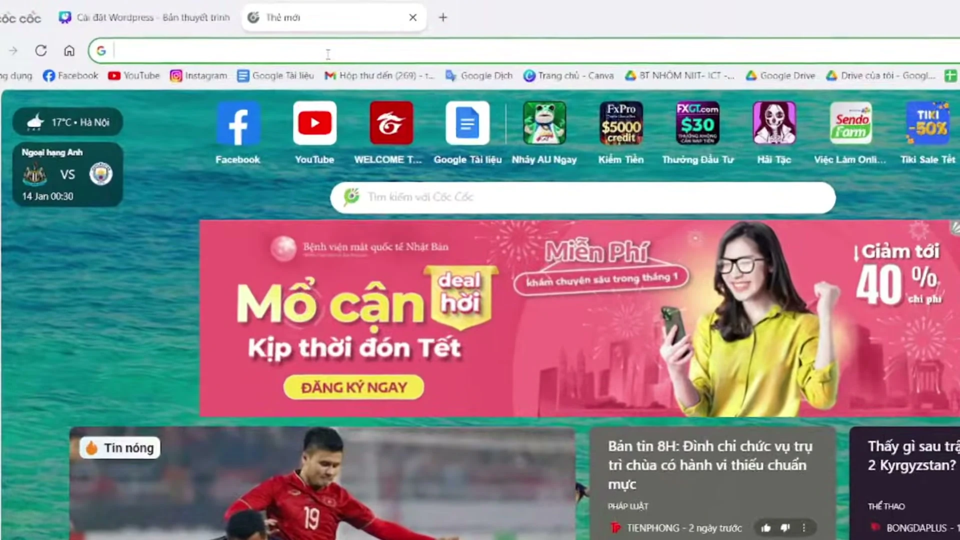 Trình duyệt đang hiển thị trang tải WordPress.org với nút Download WordPress màu xanh nổi bật