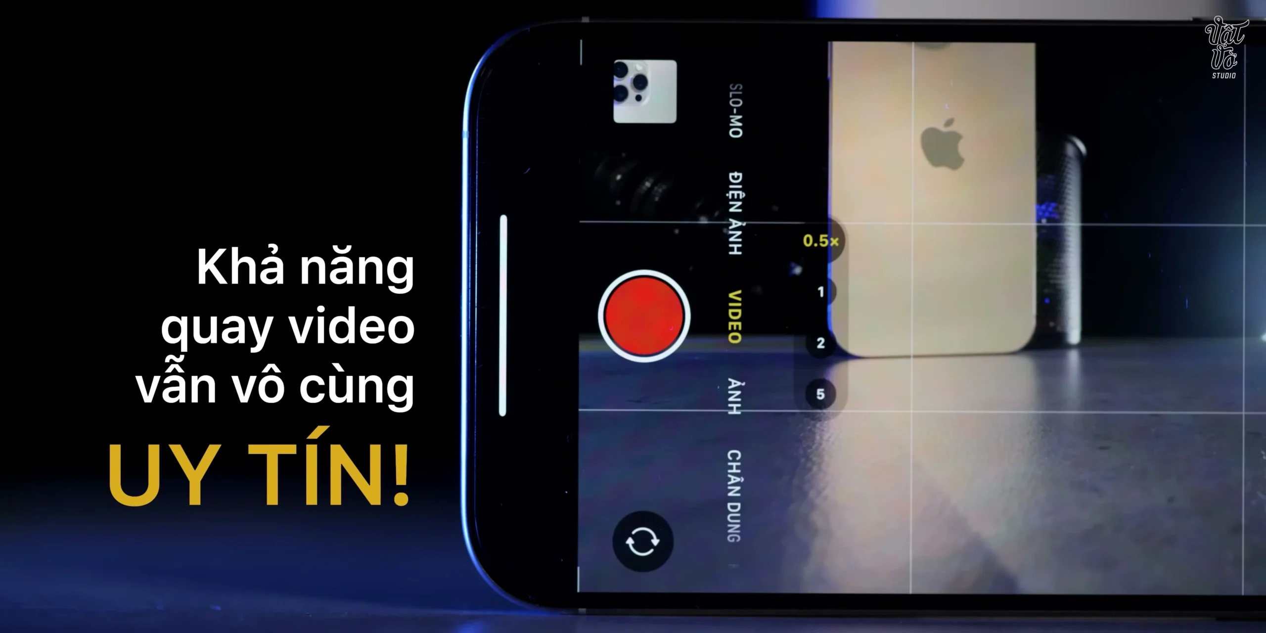 Giao diện cài đặt camera hiển thị tùy chọn độ phân giải 4K tại 120 khung hình trên giây trên iPhone 16 Pro Max tại giây 00:14:27