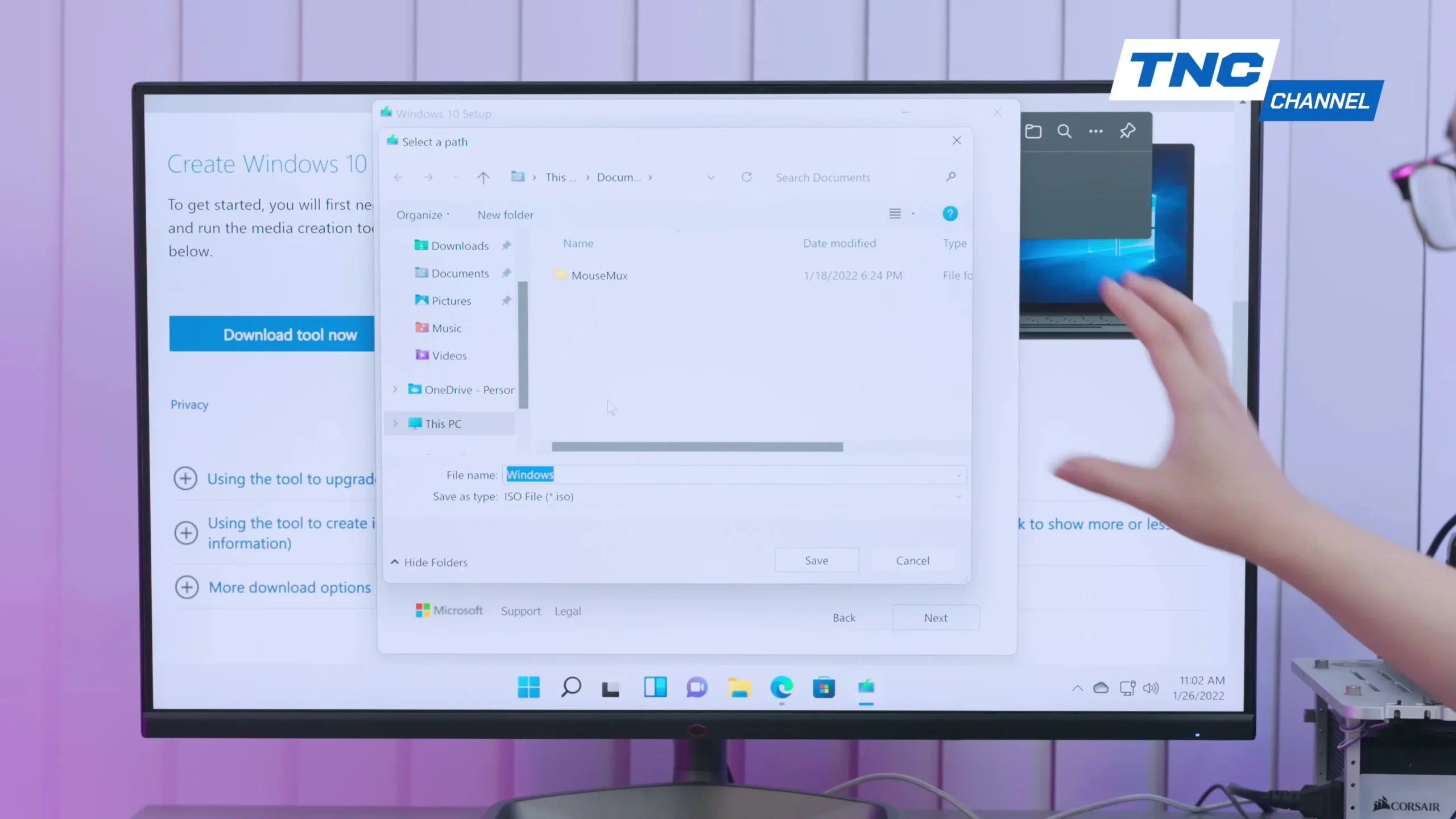 Cửa sổ chọn phiên bản và định dạng file ISO