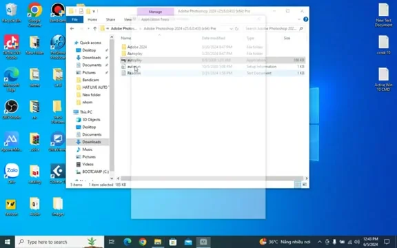 Giải nén file cài đặt