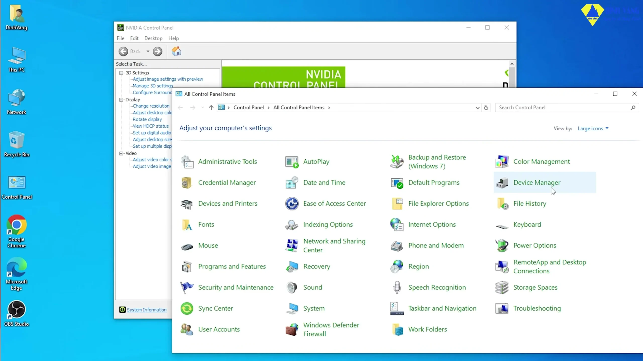 Cửa sổ Device Manager hiển thị thông tin chi tiết driver