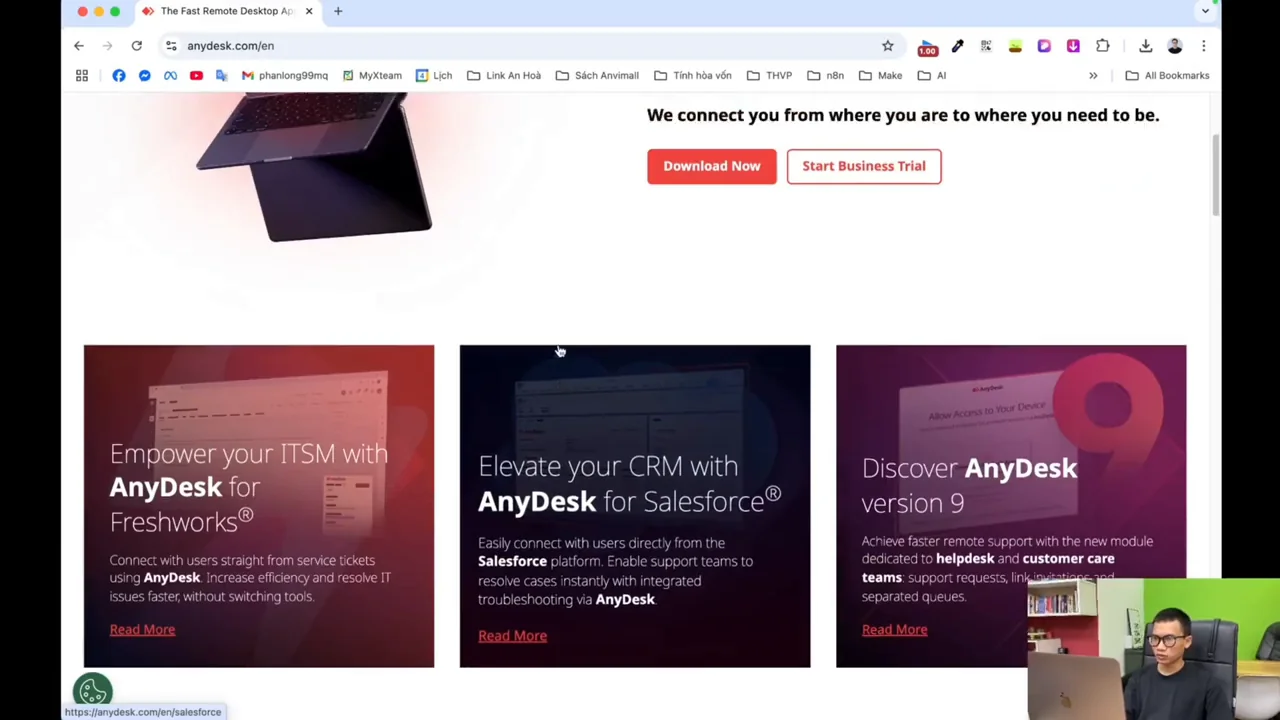 Acceder a la web oficial de AnyDesk Acceder a la web oficial de AnyDesk