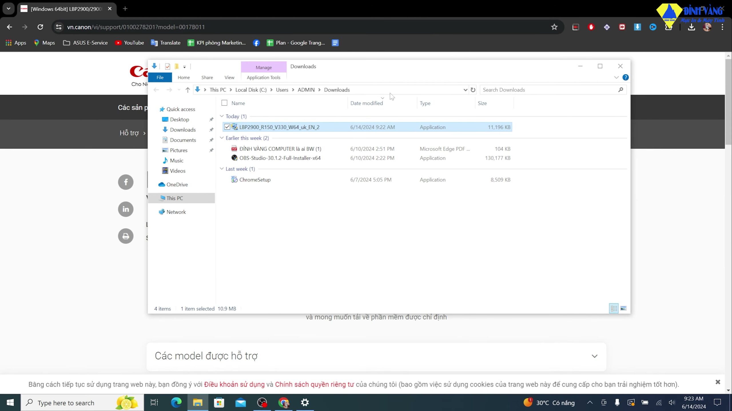 Thư mục chứa file Driver và thao tác giải nén