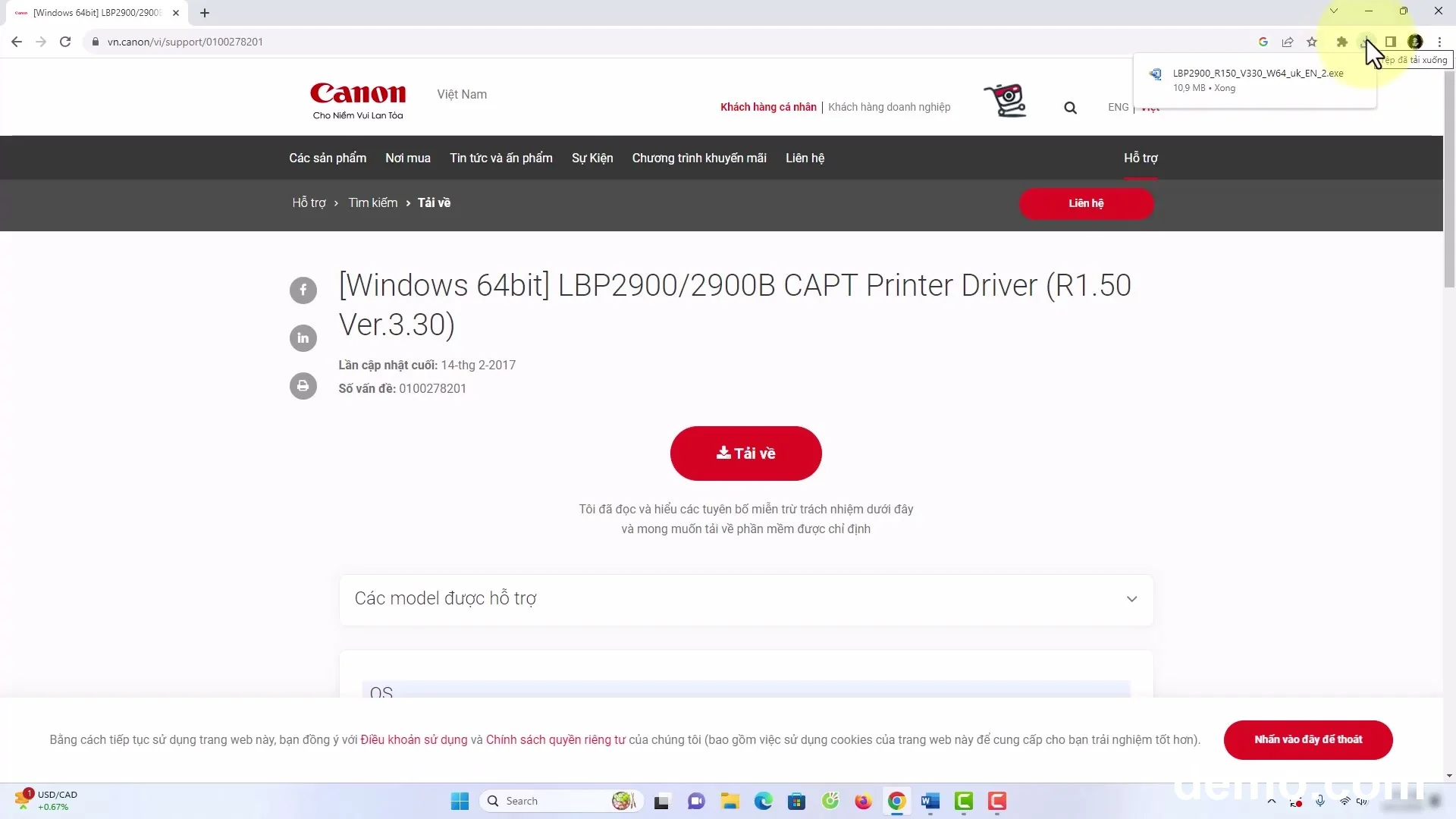 Giải nén file cài đặt