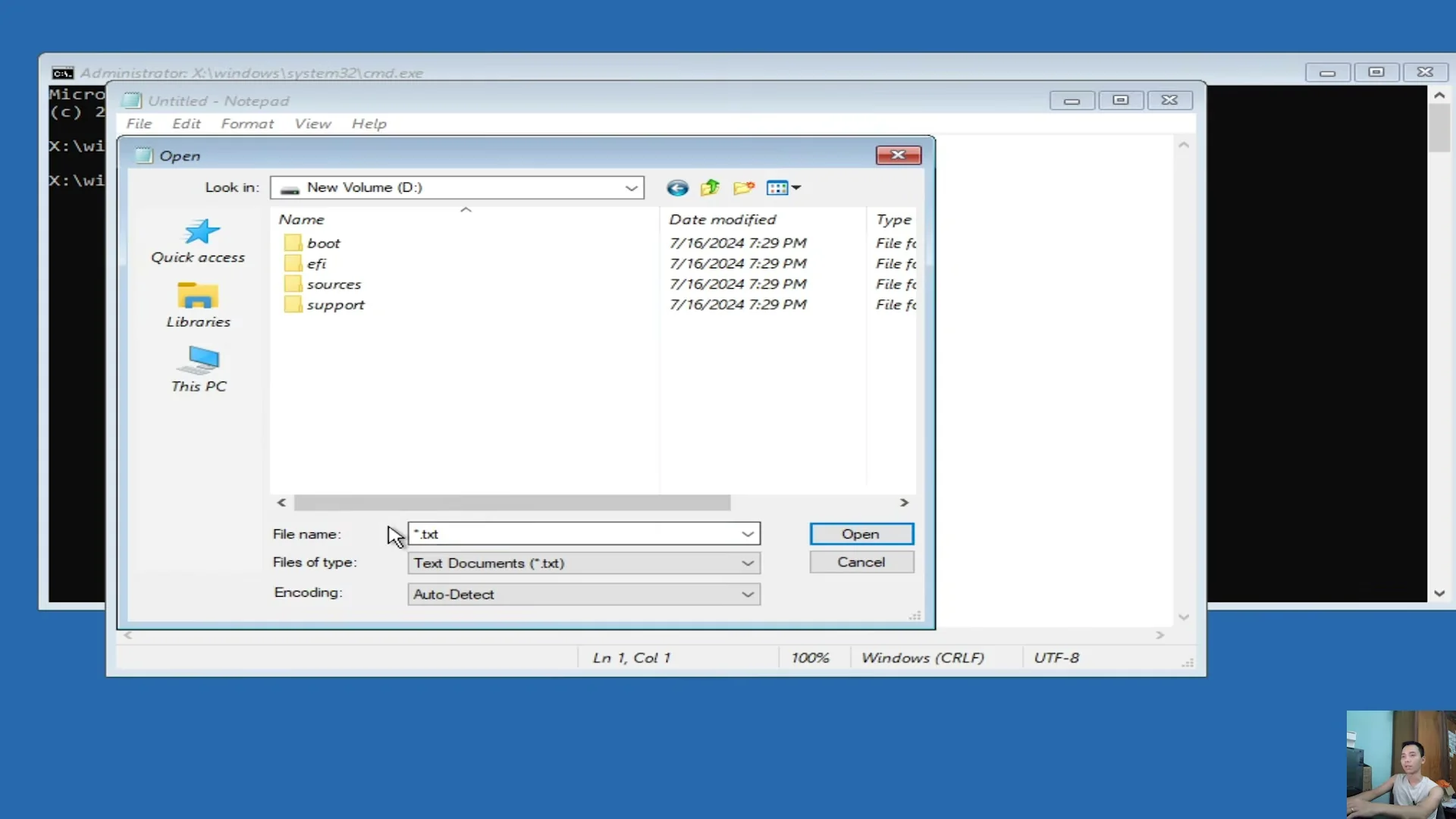 Màn hình giao diện Settings và mục Recovery