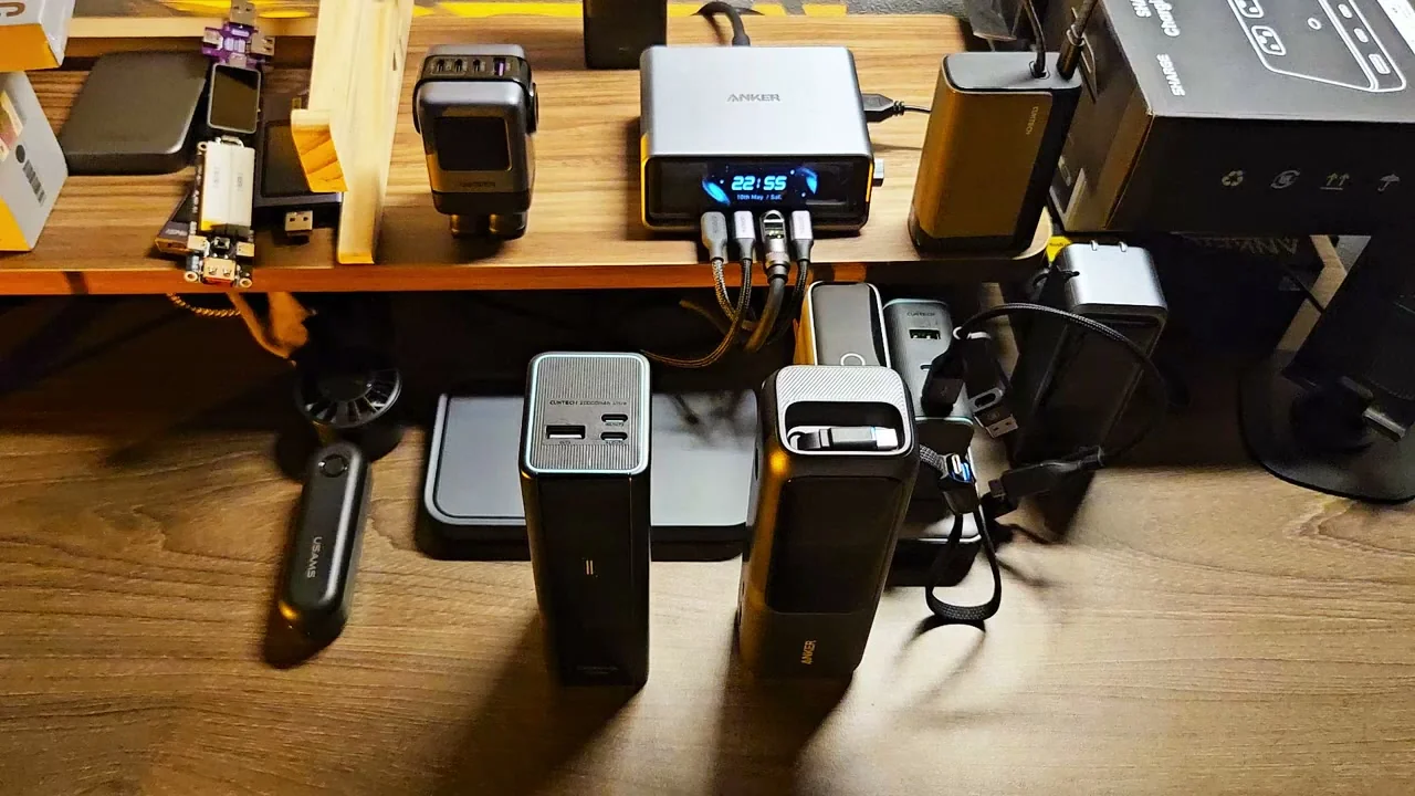 Màn hình giới thiệu hai mẫu sạc Anker Zolo và Cuktech 15 Ultra